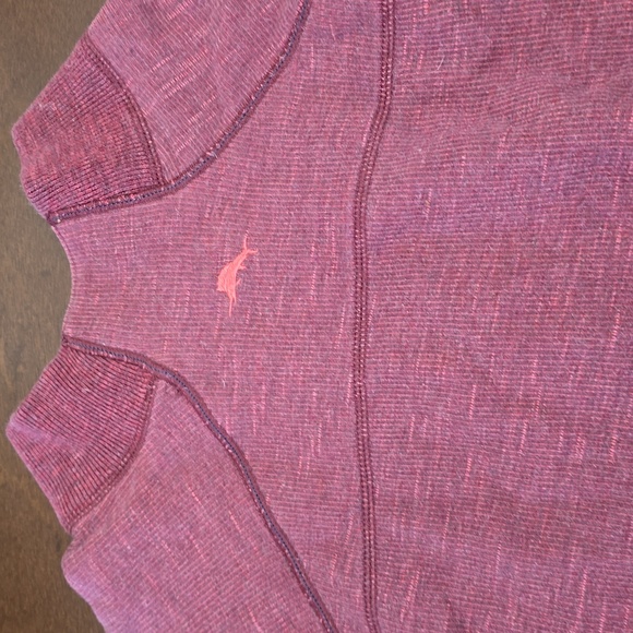 TOMMY BAHAMA Reversible Heather Red Pink Quarter Zip Sweater Sweatshirt Sz 3X - Picture 5 of 6
